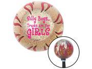 American Shifter Company 89519 Pink Silly Boys...Trucks Are For Girls Clear Flame Metal Flake Shift Knob SBC SS