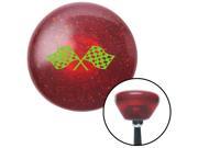 Green Dual Racing Flags Red Retro Metal Flake Shift Knob with M16 x 1.5 Insert plastic custom leather top knob handle weighted stick cover automatic metric cust