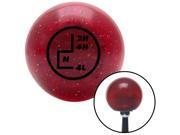 American Shifter Company ASCSNX1524871 Black Transfer Case 5 Red Metal Flake Shift Knob with M16 x 1.5 Insert