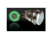 KIC Wiring 189393 19mm Momentary Billet Buttons with LED Green Ring