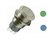 KIC Wiring 12564 19mm Momentary Billet Buttons with LED Blue or Green Ring