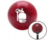 American Shifter Company 60029 White Hand Grenade w Rising Sun Red Metal Flake Shift Knob with 16mm x 1.5 Inser