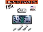 1964 1974 GM A F X Body LED Chrome Steel License Plate Frame set u.s. standard licensed caps kit tag bright fit new lighted cover custom machined for screw