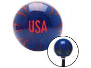 American Shifter Company ASCSNX1619692 Red USA Blue Flame Metal Flake Shift Knob fits united states of america national