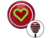 Green Fat Outlined Heart Red Stripe Shift Knob with M16 x 1.5 Insert small block pull aftermarket hot automatic resin billard rack handle shift strip knob grip