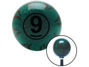 American Shifter Company ASCSNX1582286 Black Ball 9 Green Flame Metal Flake Shift Knob with M16 x 1.5 Insert uconnect