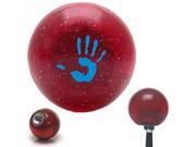 American Shifter Company ASCSNX34334 Blue Hand Print Red Metal Flake Shift Knob with 16mm x 1.5 Insert