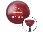 American Shifter Company ASCSNX1524347 White Shift Pattern 17n Red Retro Metal Flake Shift Knob fits 5 Speed Shifter Pr manual transmission 5 speed shifter gear