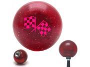 American Shifter Company ASCSNX30878 Pink 2 Checkered Race Flags Red Metal Flake Shift Knob with 16mm x 1.5 Insert