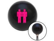 American Shifter Company 107802 Pink Man Standing By Man Black Shift Knob with M16 x 1.5 Insert