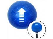 American Shifter Company ASCSNX13097 White Broken Directional Arrow Up Blue Metal Flake Shift Knob with 16mm x 1.5 In