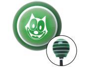 White Felix The Cat Smiling Green Stripe Shift Knob with M16 x 1.5 Insert oem solid hot handle grip knob stick automatic strip leather rack black lever lever cu