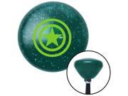 Green Outlined Star Green Retro Metal Flake Shift Knob with M16 x 1.5 Insert metric knob manual weighted lever leather pool performance knob handle shift strip