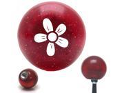 American Shifter Company ASCSNX34465 White Hawaiian Flower 2 Red Metal Flake Shift Knob with 16mm x 1.5 Insert