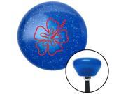 Red Hawaiian Flower 8 Blue Retro Metal Flake Shift Knob with M16 x 1.5 Insert knob solid knob metric manual rod premium black aftermarket handle cover weighted