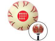 American Shifter Company ASCSNX1614574 Red 6 Speed Shift Pattern - Dots 26 Ivory Flame Shift Knob fits gear classic nas American Shifter Company ASCSNX1614574 Red 6 Speed Shift Pattern - Dots 26 Ivory Flame Shift Knob fits gear classic nas