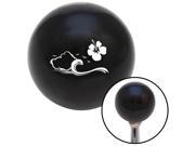 American Shifter Company 105171 White Ocean Waves w Flower Black Shift Knob with M16 x 1.5 Insert