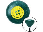American Shifter Company ASCSNX1526778 Yellow Four Hole Button Green Retro Metal Flake Shift Knob with M16 x 1.5 Insert