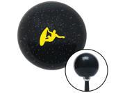 American Shifter Company ASCSNX1599626 Yellow Surfer Catching A Wave Black Metal Flake Shift Knob fits transmission