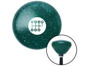 American Shifter Company ASCSNX1613281 White 6 Speed Shift Pattern Dots 26 Green Retro Metal Flake Shift Knob fits 6 speed lever manual 6 speed shifter gear t