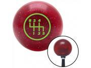 American Shifter Company ASCSNX31133 Green 5 Speed Shift Pattern 5RUL Red Metal Flake Shift Knob with 16mm x 1.5 In