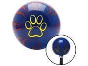 Yellow Paw Print Outline Blue Flame Metal Flake Shift Knob with M16 x 1.5 Insert rack handle rod solid stick knob grip resin gear boot standard hot style knobs