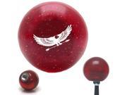 American Shifter Company ASCSNX33425 White Eagle with Arrow Red Metal Flake Shift Knob with 16mm x 1.5 Insert