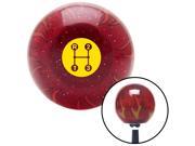 American Shifter Company ASCSNX1618156 Yellow 3 Speed Shift Pattern Dots 11 Red Flame Metal Flake Shift Knob fits