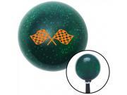 American Shifter Company ASCSNX44116 Orange Dual Racing Flags Green Metal Flake Shift Knob with 16mm x 1.5 Insert RS