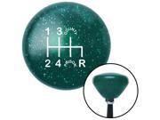 American Shifter Company ASCSNX1532439 White Shift Pattern CP41n Green Retro Metal Flake Shift Knob fits 6 Speed Shifte 6 speed transmission manual gear 6 speed