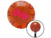 Pink Checkered Flags Orange Flame Metal Flake Shift Knob with M16 x 1.5 Insert resin hot custom plastic knobs oe stick pool shift weighted grip performance stri