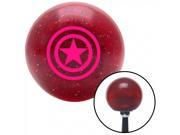 American Shifter Company ASCSNX37642 Pink Star w 2 Circles Red Metal Flake Shift Knob with 16mm x 1.5 Insert