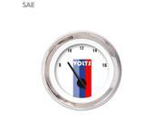 Volt Gauge SAE Vintage Autobahn White Black Modern Needles Chrome Trim imca 2 din component accessory teardrop trailer ktm bbc uconnect parts road king 193