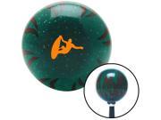 American Shifter Company ASCSNX1621052 Orange Surfer Catching A Wave Green Flame Metal Flake Shift Knob fits gear 5 spe