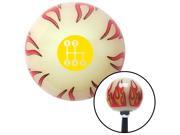 American Shifter Company ASCSNX1614624 Yellow 4 Speed Shift Pattern - Dots 6 Ivory Flame Shift Knob fits gear trend car American Shifter Company ASCSNX1614624 Yellow 4 Speed Shift Pattern - Dots 6 Ivory Flame Shift Knob fits gear trend car