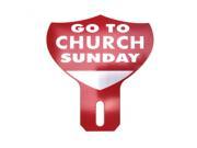 Retro Go To Church Sunday Aluminum License Plate Topper for Hot Rod Street Rod Ideal for classic cars rat rods vintage cars. Fits Ford Chevy Dodge Chrysle