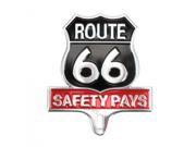 Vintage Parts USA 315285 Retro Route 66 Aluminum License Plate Topper Safety Pays for Hot Rod