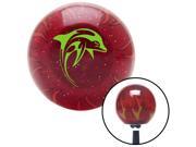 Green Marine Dolphin 2 Red Flame Metal Flake Shift Knob with M16 x 1.5 Insert rack boot pull metric lever standard weighted knobs black resin lever strip after