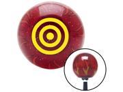 Yellow Target Red Flame Metal Flake Shift Knob with M16 x 1.5 Insert socal parts top shift weighted cover plastic shift aftermarket strip rod performance knobs