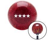 American Shifter Company ASCSNX1559173 White Officer 10 General Red Flame Metal Flake Shift Knob w M16 x 1.5 Insert