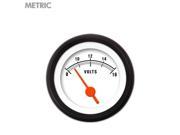 Volt Gauge Metric Muscle White Orange Vintage Needles Black Trim Rings DIY circle track xtreme 426 road king sprint car rhr 356 409 street rod cal customs