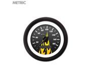 Speedometer Gauge Metric Carbon Fiber Yellow Flame Black Modern Needles streetrod hemi matchless wrecker amc big block sbc gasser mgb 7.3 procharger jdm vint
