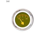Oil Pressure Gauge SAE Omega Olive Yellow Modern Needles Chrome Trim tpi accessory hot rod big block 7.3 matchless component car accessories automotive lin