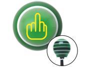 American Shifter Company ASCSNX102535 Yellow Smooth Middle Finger Green Stripe Shift Knob with M16 x 1.5 Insert