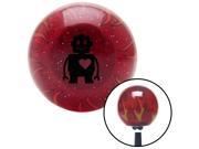 Black Robot Love Red Flame Metal Flake Shift Knob with M16 x 1.5 Insert icon 956 cover lever shift black metric weighted style aftermarket automatic leather boo