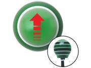 American Shifter Company ASCSNX101130 Red Broken Directional Arrow Up Green Stripe Shift Knob with M16 x 1.5 Insert