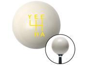 American Shifter Company ASCSNX1622326 Yellow YeeHa 4 Speed Ivory Shift Knob fits gear mustang fast racing collectable