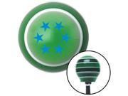 Blue 5 Stars in Circle Green Stripe Shift Knob with M16 x 1.5 Insert 409 imca hot handle pull plastic shift shift lever pool oem top aftermarket metric lever st