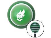 White Skull Flame Green Stripe Shift Knob with M16 x 1.5 Insert mac 1934 427 hot rod aftermarket rack lever resin oe top lever automatic standard knob custom st