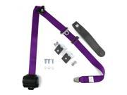 AutoLoc Power Accessories STBSB3RSPLHPK 3 Point Retractable Purple Seat Belt With Mounting Brackets Standard Buckle